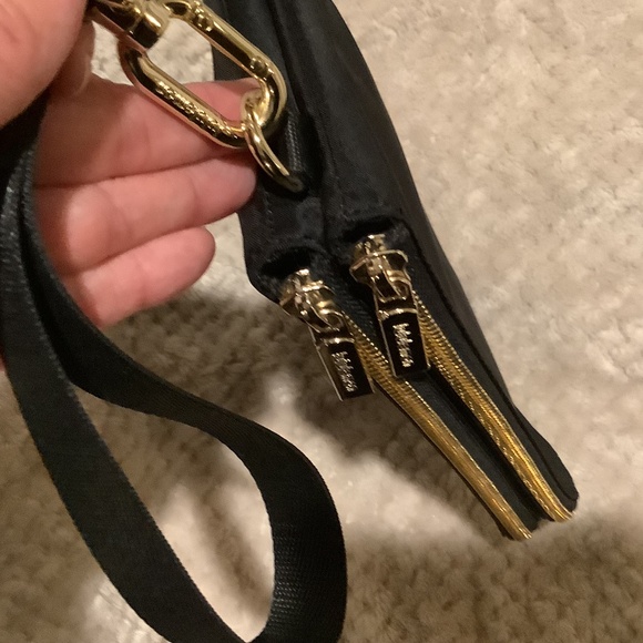 Lululemon Curved Wristlet Wallet Double Zip Clutch Black/Gold - Picture 8 of 12